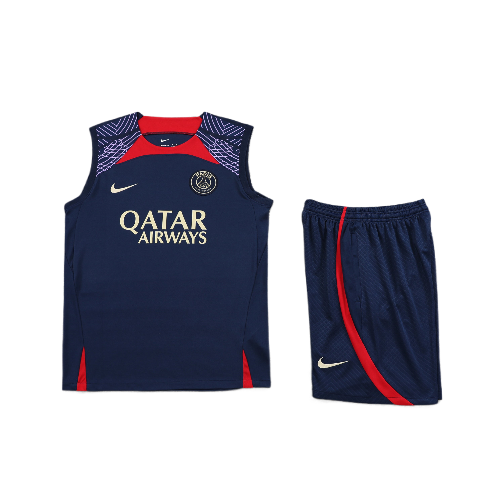 CONJUNTO TREINO PSG REGATA+SHORT - AZUL/VERMELHO 2022/23