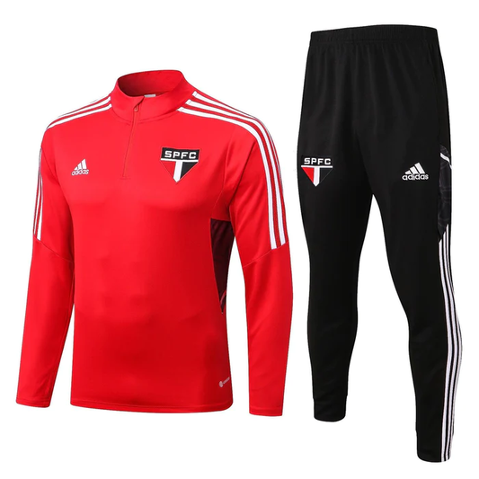 CONJUNTO TREINO SÃO PAULO JAQUETA+CALÇA - VERMELHO 2022/23
