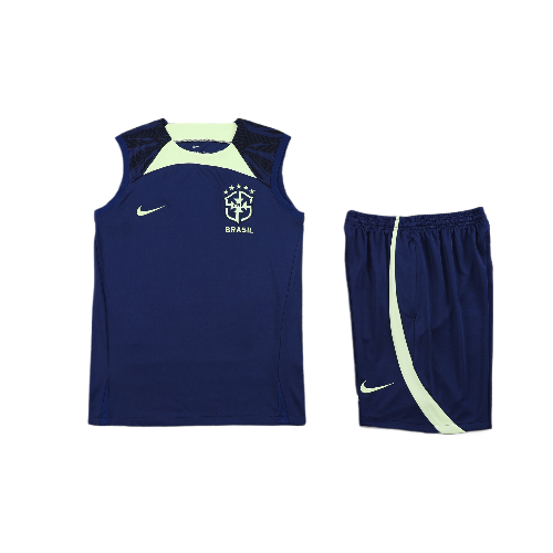 CONJUNTO TREINO BRASIL REGATA+SHORT - AZUL 2023/24