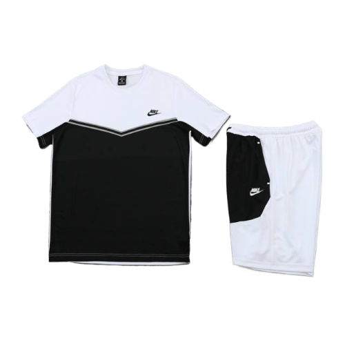 KIT CAMISA E SHORT NIKE BRANCO E PRETO