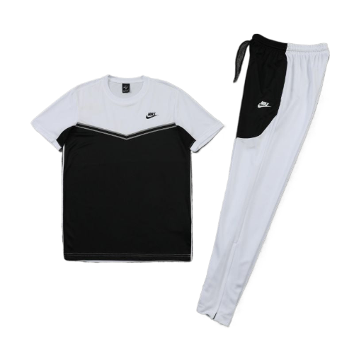 KIT CAMISA E CALÇA NIKE BRANCO E PRETO