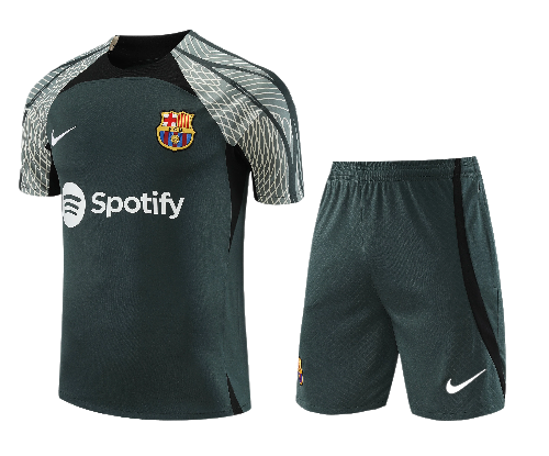 CONJUNTO TREINO BARCELONA CAMISA+SHORT - VERDE ESCURO 2022/23