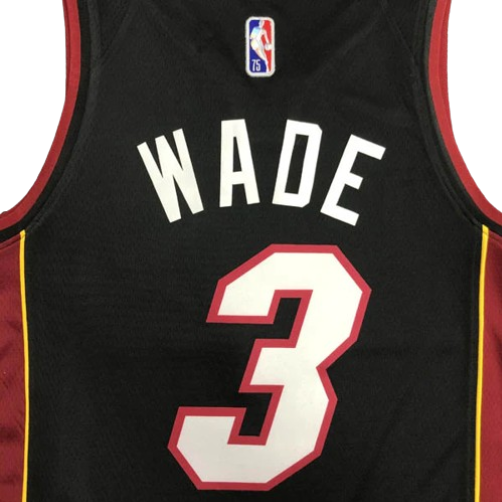 REGATA NBA MIAMI HEAT ICON EDIÇÃO 75 ANOS DWAYNE WADE PRETA