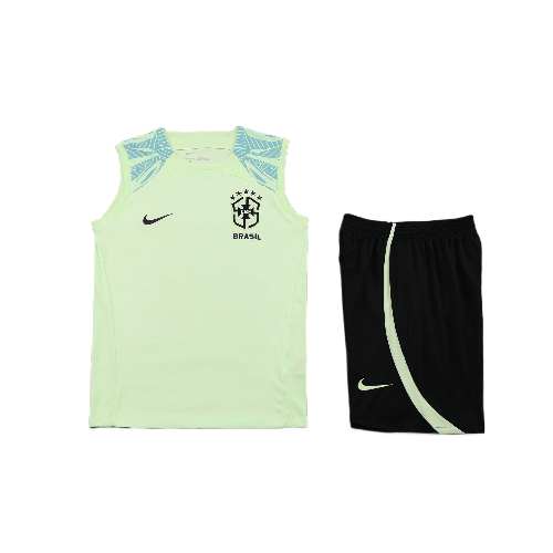 CONJUNTO TREINO BRASIL REGATA+SHORT - VERDE LIMÃO 2023/24
