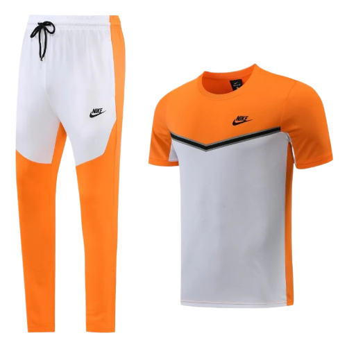 KIT CAMISA E CALÇA NIKE CINZA LARANJA