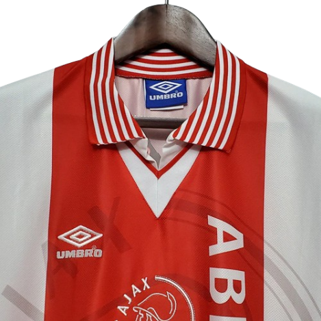 CAMISA AJAX RETRÔ 1995/1996 VERMELHA E BRANCA