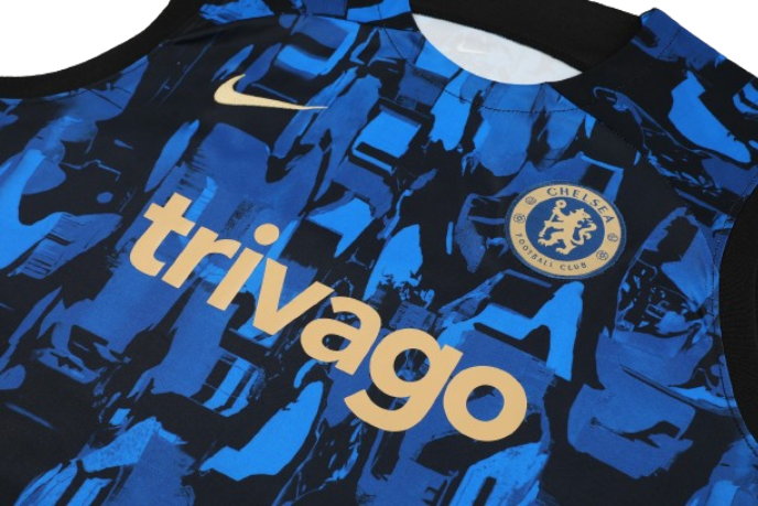 CONJUNTO TREINO CHELSEA REGATA+SHORT - AZUL DEGRADÉ 2022/23