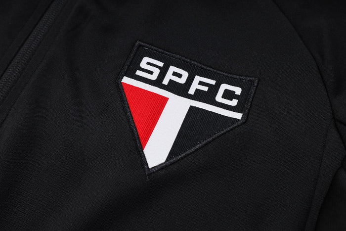 CONJUNTO TREINO SÃO PAULO JAQUETA+CALÇA - PRETO 2023/24