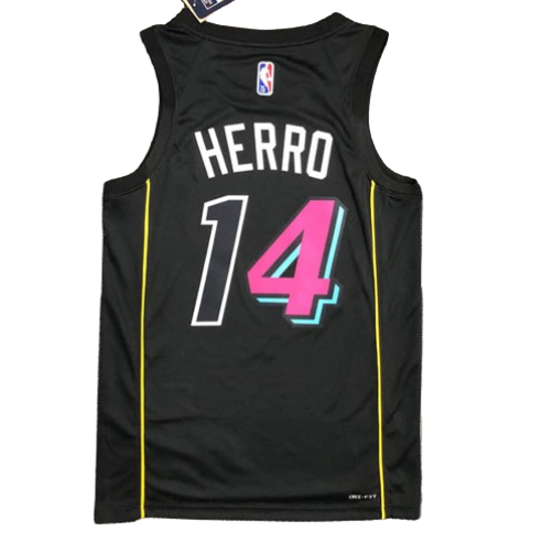 REGATA NBA MIAMI HEAT CITY EDIÇÃO 75 ANOS TYLER HERRO PRETA