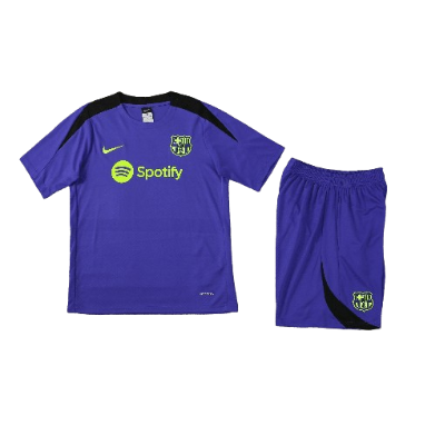 CONJUNTO TREINO BARCELONA CAMISA+SHORT - ROXO 2023/24