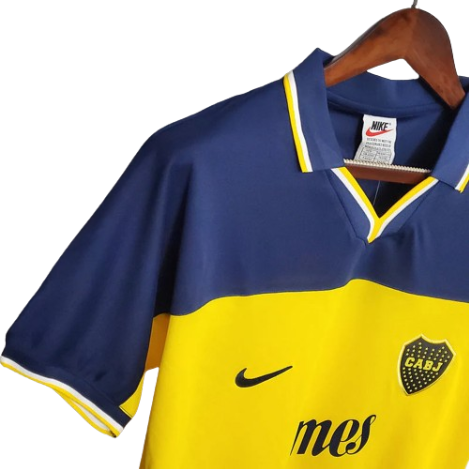 CAMISA BOCA JUNIORS RETRÔ 1999 AZUL E AMARELA