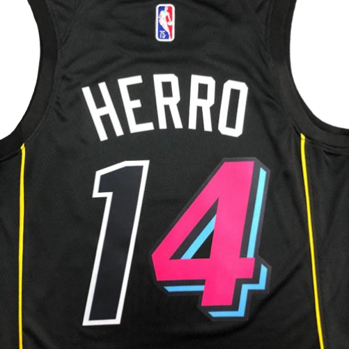 REGATA NBA MIAMI HEAT CITY EDIÇÃO 75 ANOS TYLER HERRO PRETA