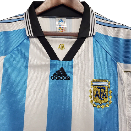 CAMISA SELEÇÃO ARGENTINA RETRÔ 1998/99 AZUL E BRANCA