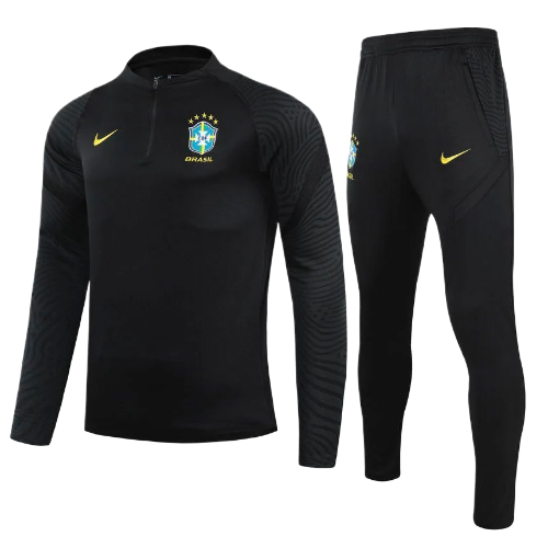 CONJUNTO TREINO BRASIL JAQUETA+CALÇA - PRETO 2022/23