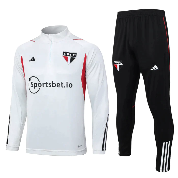 CONJUNTO TREINO SÃO PAULO JAQUETA+CALÇA - BRANCO 2023/24