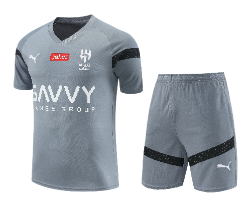 CONJUNTO TREINO CAMISA CINZA + SHORT AL HILAL 23/24