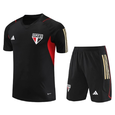 CONJUNTO TREINO SÃO PAULO CAMISA+SHORT - PRETO 2023/24