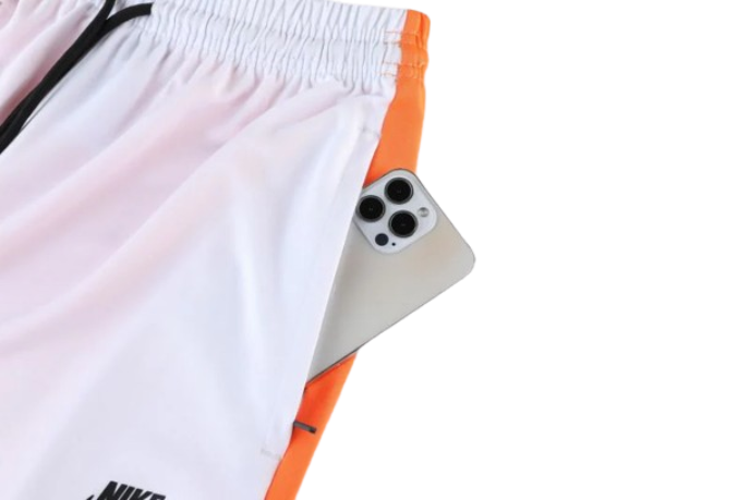 KIT CAMISA E CALÇA NIKE CINZA LARANJA