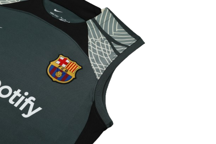 CONJUNTO TREINO BARCELONA REGATA+SHORT - VERDE MILITAR 2023/24