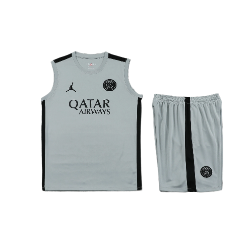 CONJUNTO TREINO PSG REGATA+SHORT - CINZA 2023/24