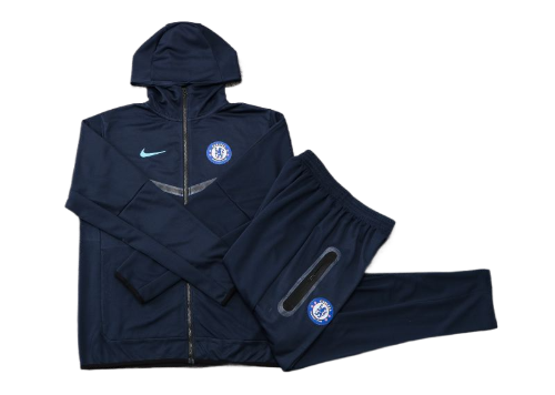 CONJUNTO TREINO CHELSEA MOLETOM+CALÇA - AZUL ESCURO 2021/22