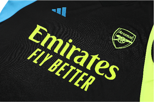 CONJUNTO TREINO ARSENAL REGATA+SHORT - PRETO 2023/24