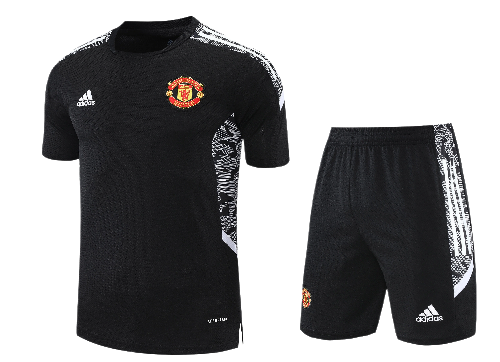 CONJUNTO TREINO MANCHESTER UNITED CAMISA+SHORT - PRETO 2023/24