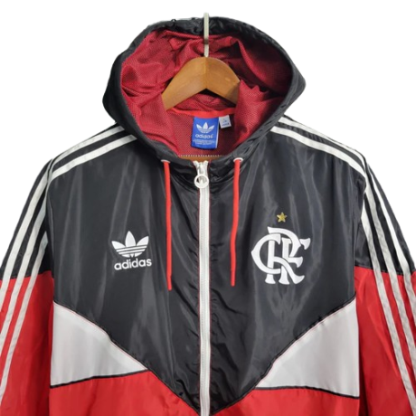 JAQUETA CORTA VENTO FLAMENGO VERMELHA, PRETA E BRANCA - 23/24