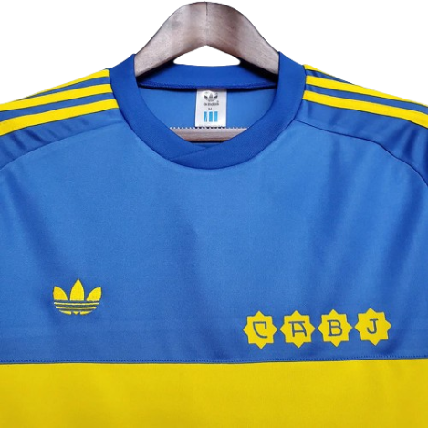 CAMISA BOCA JUNIORS RETRÔ 1981 AZUL E AMARELA