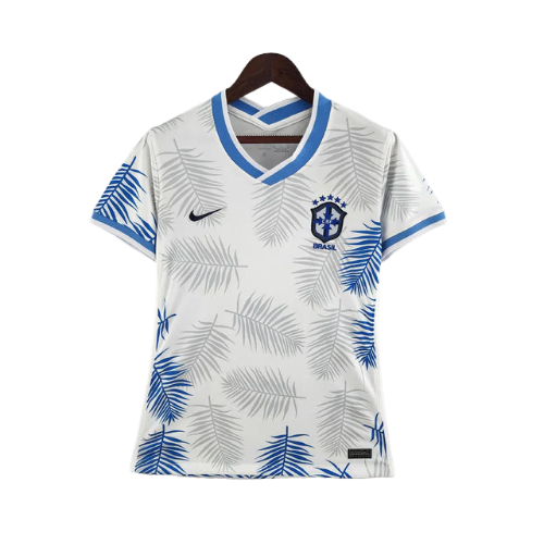 CAMISA FEMININA SELEÇÃO BRASIL - BRANCA - CONCEITO FLORESTA AMAZÔNICA